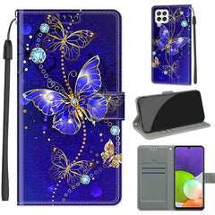 Voltage Coloured Drawing Magnetic Clasp Horizontal Flip PU Leather Case with Holder & Card Slots, For Samsung Galaxy A22 4G