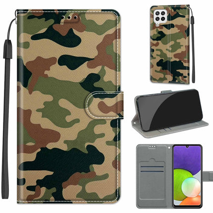 Voltage Coloured Drawing Magnetic Clasp Horizontal Flip PU Leather Case with Holder & Card Slots, For Samsung Galaxy A22 4G
