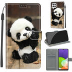 For Samsung Galaxy A22 4G / C18 Wood Board Panda