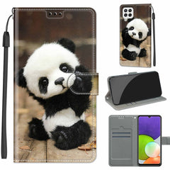 Voltage Coloured Drawing Magnetic Clasp Horizontal Flip PU Leather Case with Holder & Card Slots, For Samsung Galaxy A22 4G