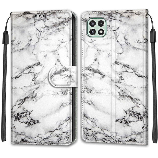 Voltage Coloured Drawing Magnetic Clasp Horizontal Flip PU Leather Case with Holder & Card Slots, For Samsung Galaxy A22 5G