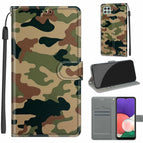 For Samsung Galaxy A22 5G / C12 Green Yellow Camouflage