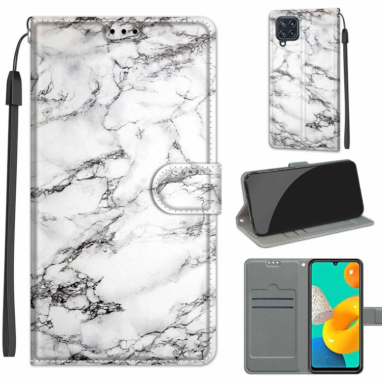 Estuche de cuero PU con tapa horizontal, cierre magnético y ranuras para tarjetas, con dibujo de colores de voltaje, para Samsung Galaxy M32 4G/F22