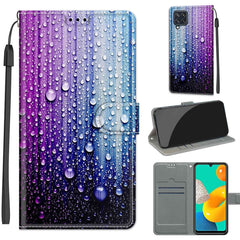 Estuche de cuero PU con tapa horizontal, cierre magnético y ranuras para tarjetas, con dibujo de colores de voltaje, para Samsung Galaxy M32 4G/F22