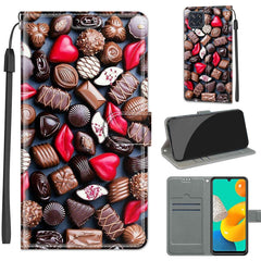 Estuche de cuero PU con tapa horizontal, cierre magnético y ranuras para tarjetas, con dibujo de colores de voltaje, para Samsung Galaxy M32 4G/F22