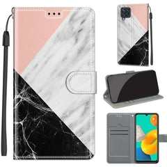 Estuche de cuero PU con tapa horizontal, cierre magnético y ranuras para tarjetas, con dibujo de colores de voltaje, para Samsung Galaxy M32 4G/F22