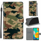 For Samsung Galaxy M32 4G / F22 / C12 Green Yellow Camouflage