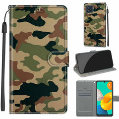 Estuche de cuero PU con tapa horizontal, cierre magnético y ranuras para tarjetas, con dibujo de colores de voltaje, para Samsung Galaxy M32 4G/F22