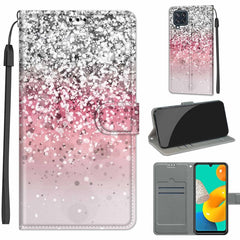 Estuche de cuero PU con tapa horizontal, cierre magnético y ranuras para tarjetas, con dibujo de colores de voltaje, para Samsung Galaxy M32 4G/F22