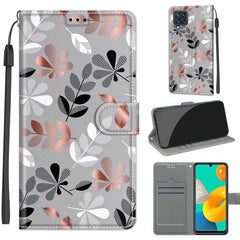 Estuche de cuero PU con tapa horizontal, cierre magnético y ranuras para tarjetas, con dibujo de colores de voltaje, para Samsung Galaxy M32 4G/F22