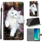For ZTE Blade A7s 2020 / C08 Flower Bush Big White Cat