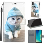 For ZTE Blade A7s 2020 / C15 Blue Sweater White Cat