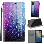 For ZTE Blade A31 / C05 Purple Blue Water Drops