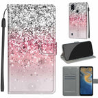 For ZTE Blade A51 / C13 Silver Pink Glitter