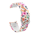 For Samsung Galaxy Watch4 / Watch4 Classic / White Background Flowers