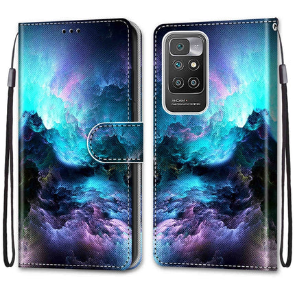 Coloured Drawing Cross Texture Horizontal Flip PU Leather Case with Holder & Card Slots & Wallet & Lanyard, For Xiaomi Redmi 10