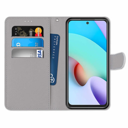 Coloured Drawing Cross Texture Horizontal Flip PU Leather Case with Holder & Card Slots & Wallet & Lanyard, For Xiaomi Redmi 10