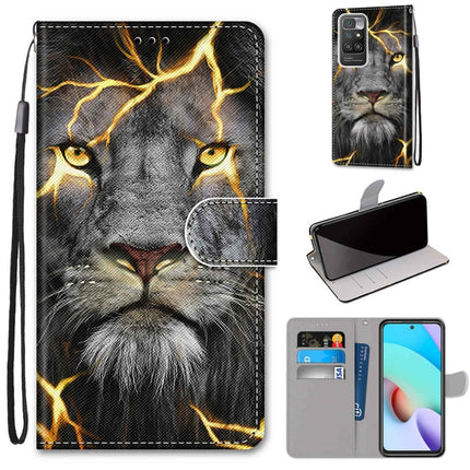 Coloured Drawing Cross Texture Horizontal Flip PU Leather Case with Holder & Card Slots & Wallet & Lanyard, For Xiaomi Redmi 10