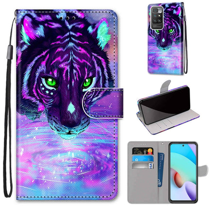 Coloured Drawing Cross Texture Horizontal Flip PU Leather Case with Holder & Card Slots & Wallet & Lanyard, For Xiaomi Redmi 10