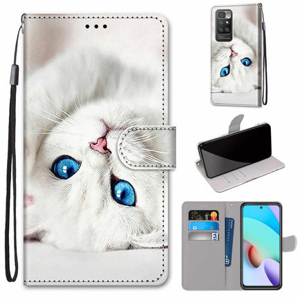 Coloured Drawing Cross Texture Horizontal Flip PU Leather Case with Holder & Card Slots & Wallet & Lanyard, For Xiaomi Redmi 10