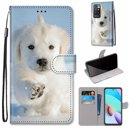 Coloured Drawing Cross Texture Horizontal Flip PU Leather Case with Holder & Card Slots & Wallet & Lanyard, For Xiaomi Redmi 10