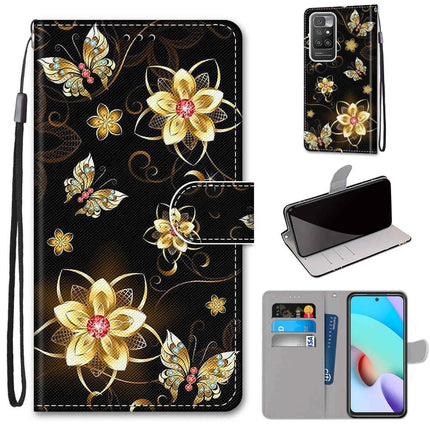Coloured Drawing Cross Texture Horizontal Flip PU Leather Case with Holder & Card Slots & Wallet & Lanyard, For Xiaomi Redmi 10