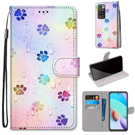 Coloured Drawing Cross Texture Horizontal Flip PU Leather Case with Holder & Card Slots & Wallet & Lanyard, For Xiaomi Redmi 10