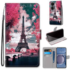 For Huawei P50 / Pink Flower Tower Bridge