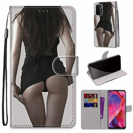 Coloured Drawing Cross Texture Horizontal Flip PU Leather Case with Holder & Card Slots & Wallet & Lanyard, For OPPO A93 5G / A93s 5G / A54 5G / A74 5G