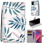For OPPO A93 5G / A93s 5G / A54 5G / A74 5G / Pink Green Leaf