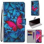 For OPPO A93 5G / A93s 5G / A54 5G / A74 5G / Blue Red Butterfly