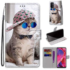 For OPPO A93 5G / A93s 5G / A54 5G / A74 5G / Slant Hat Blue Mirror Cat