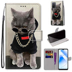 For OPPO A54 4G / A16 4G / A53s 5G / A55 5G / Golden Chain Grey Cat