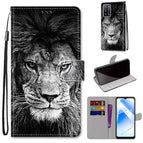 For OPPO A54 4G / A16 4G / A53s 5G / A55 5G / Black White Lion Head