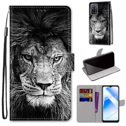 Coloured Drawing Cross Texture Horizontal Flip PU Leather Case with Holder & Card Slots & Wallet & Lanyard, For OPPO A54 4G / A16 4G / A53s 5G / A55 5G