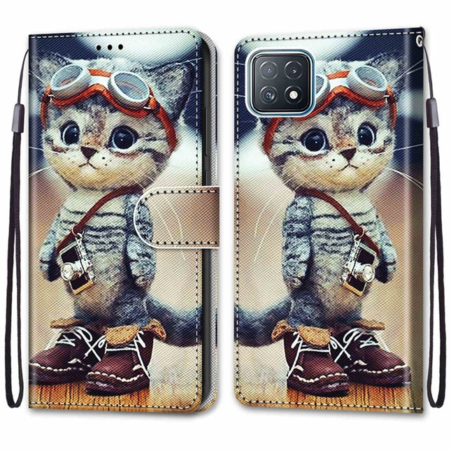 Coloured Drawing Cross Texture Horizontal Flip PU Leather Case with Holder & Card Slots & Wallet & Lanyard, For OPPO A72 5G / A73 5G / A53 5G