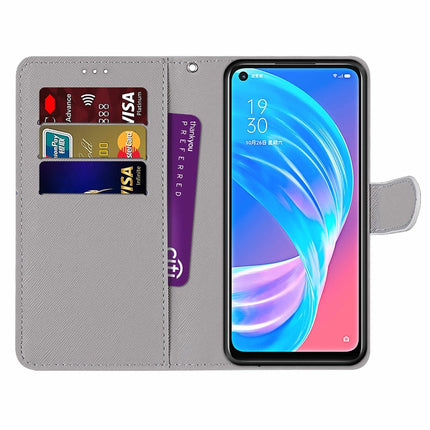 Coloured Drawing Cross Texture Horizontal Flip PU Leather Case with Holder & Card Slots & Wallet & Lanyard, For OPPO A72 5G / A73 5G / A53 5G