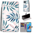 For OPPO A72 5G / A73 5G / A53 5G / Pink Green Leaf