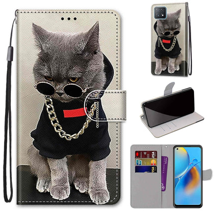 Coloured Drawing Cross Texture Horizontal Flip PU Leather Case with Holder & Card Slots & Wallet & Lanyard, For OPPO A72 5G / A73 5G / A53 5G