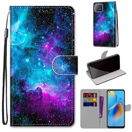 Coloured Drawing Cross Texture Horizontal Flip PU Leather Case with Holder & Card Slots & Wallet & Lanyard, For OPPO A72 5G / A73 5G / A53 5G