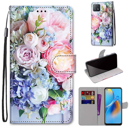 Coloured Drawing Cross Texture Horizontal Flip PU Leather Case with Holder & Card Slots & Wallet & Lanyard, For OPPO A72 5G / A73 5G / A53 5G