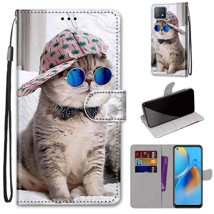 Coloured Drawing Cross Texture Horizontal Flip PU Leather Case with Holder & Card Slots & Wallet & Lanyard, For OPPO A72 5G / A73 5G / A53 5G