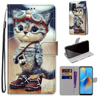 For OPPO F19 / A74 4G / Leather Shoes Cat