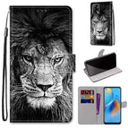 For OPPO F19 / A74 4G / Black White Lion Head
