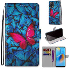 For OPPO F19 / A74 4G / Blue Red Butterfly