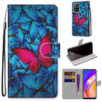 For OPPO A94 5G / A95 5G / F19 Pro+ 5G / Blue Red Butterfly