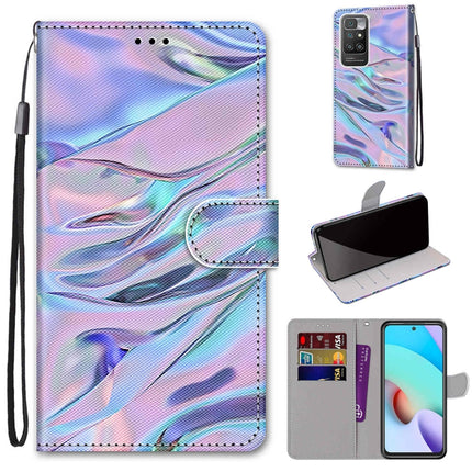 Coloured Drawing Cross Texture Horizontal Flip PU Leather Case with Holder & Card Slots & Wallet & Lanyard, For Xiaomi Redmi 10