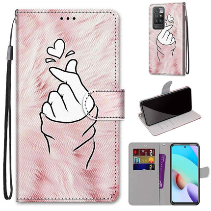 Coloured Drawing Cross Texture Horizontal Flip PU Leather Case with Holder & Card Slots & Wallet & Lanyard, For Xiaomi Redmi 10