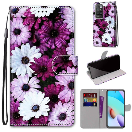 Coloured Drawing Cross Texture Horizontal Flip PU Leather Case with Holder & Card Slots & Wallet & Lanyard, For Xiaomi Redmi 10