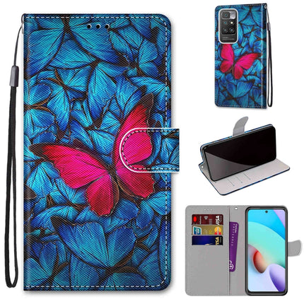 Coloured Drawing Cross Texture Horizontal Flip PU Leather Case with Holder & Card Slots & Wallet & Lanyard, For Xiaomi Redmi 10